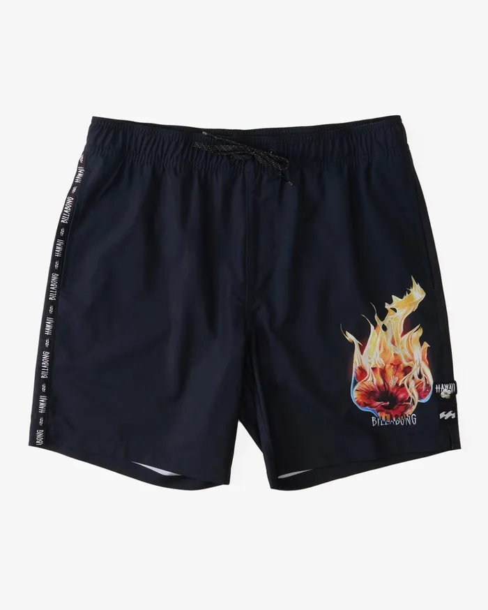 Billabong Kamea Burn Layback Boardshorts 16quot Black Men Elastic Waist Boardshorts Billabong Kamea Burn Layback Boardshorts 16quot Black Men Elastic Waist Boardshorts