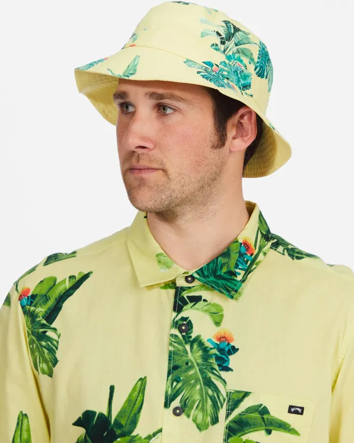 Billabong Kamea Jungle Reversible Bucket Hat Mellow Yellow Men Hats Billabong Kamea Jungle Reversible Bucket Hat Mellow Yellow Men Hats