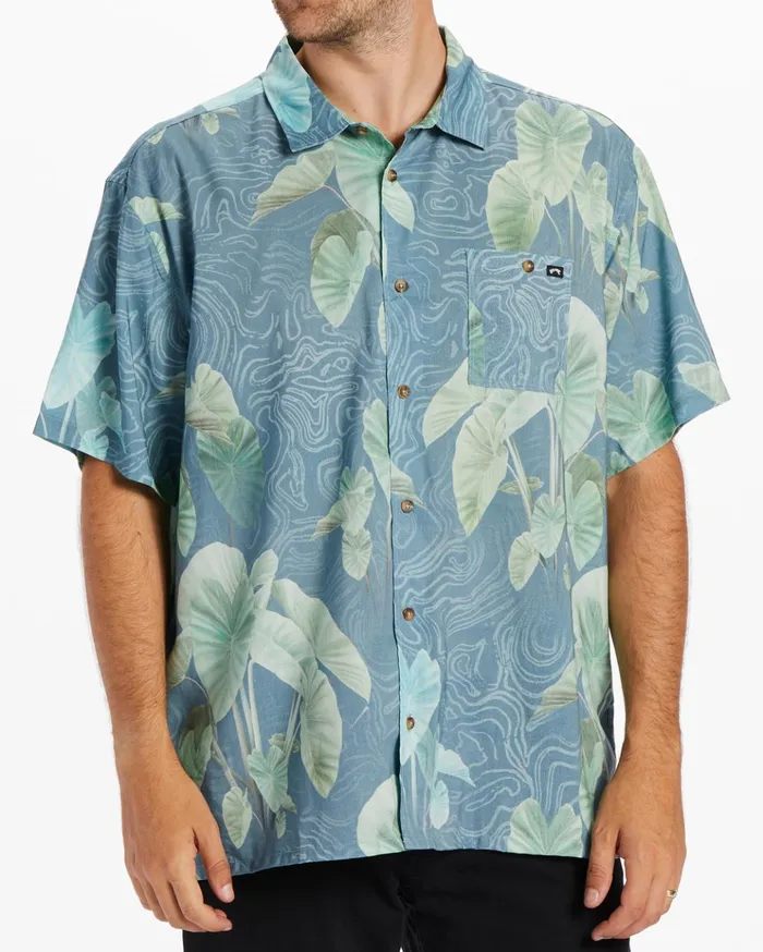 Billabong Kamea Sundays Island Short Sleeve Shirt Steel Blue Men Shirts