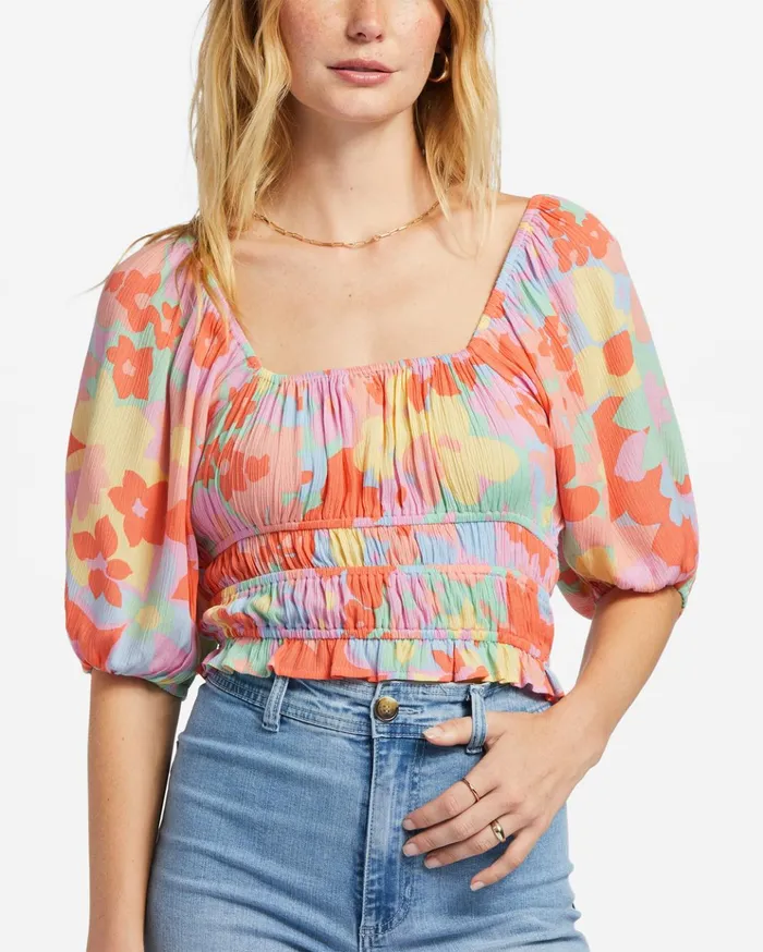 Billabong Keep Dreaming Crop Top Peach Pie Women Tops Billabong Keep Dreaming Crop Top Peach Pie Women Tops