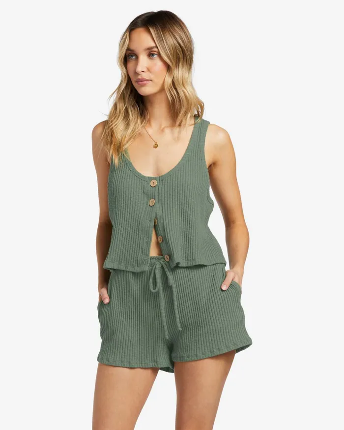 Billabong Keep Going Tank Top Luv Army Women Tops Billabong Keep Going Tank Top Luv Army Women Tops