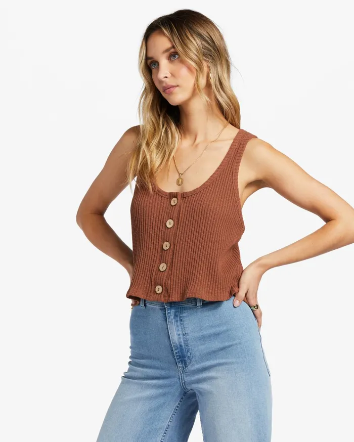 Billabong Keep Going Tank Top Toasted Coconut Women Tops Billabong Keep Going Tank Top Toasted Coconut Women Tops