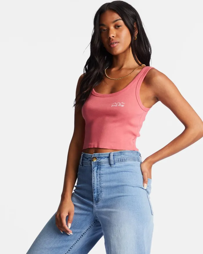 Billabong Keep Shining Cropped Tank Top Soft Pink Women Graphic Tees and Tanks Billabong Keep Shining Cropped Tank Top Soft Pink Women Graphic Tees and Tanks