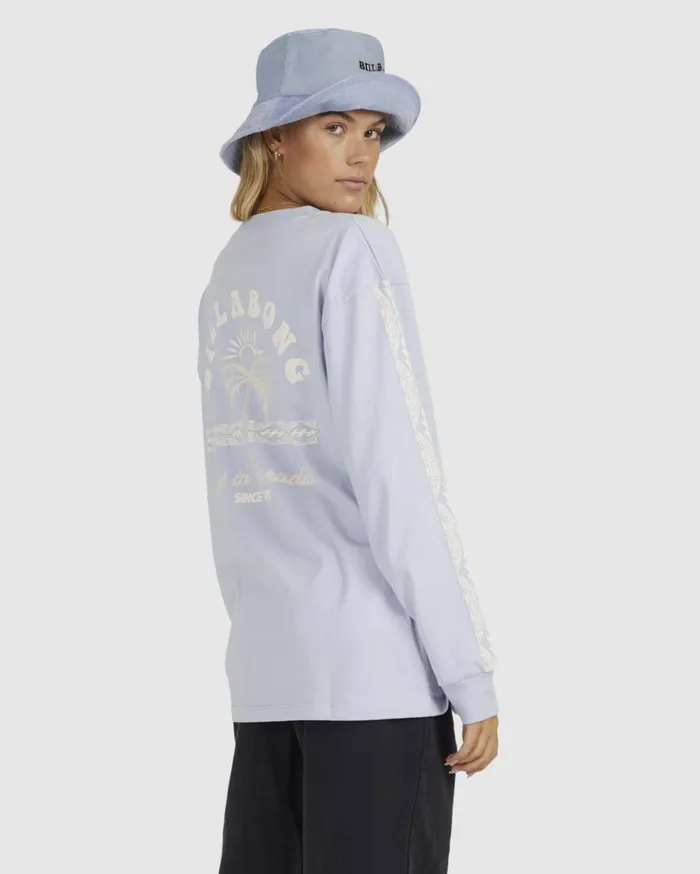 Billabong Lost In 73 Long Sleeve Oversized TShirt Cloud Blue Women Graphic Tees and Tanks Billabong Lost In 73 Long Sleeve Oversized TShirt Cloud Blue Women Graphic Tees and Tanks