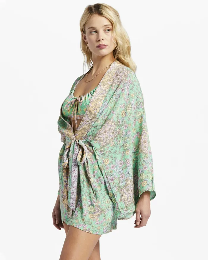 Billabong Loveland 2 Kimono Beach Cover Up Green Women Beach Cover Ups Billabong Loveland 2 Kimono Beach Cover Up Green Women Beach Cover Ups