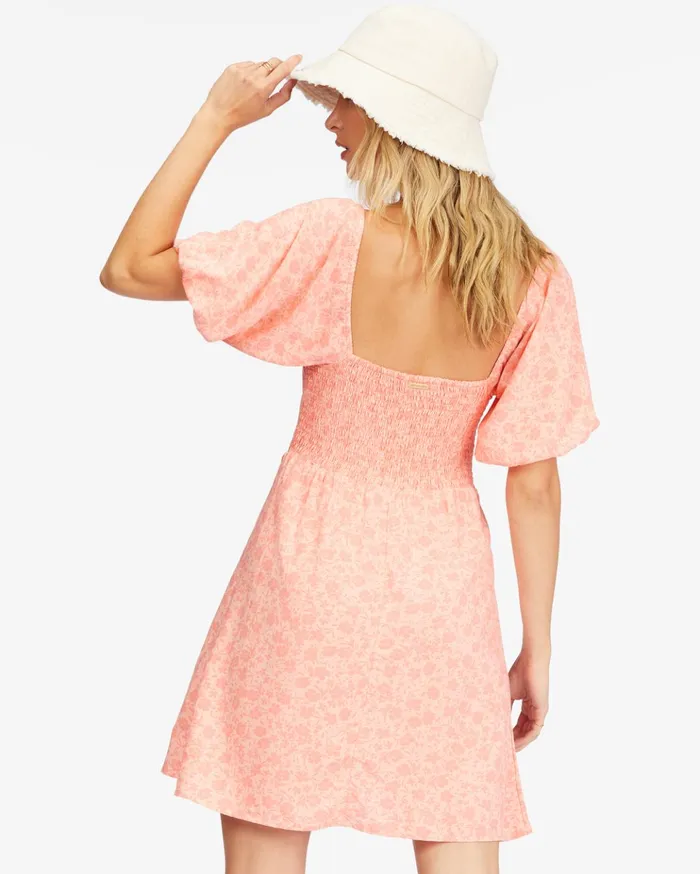 Billabong Loving Life Puff Sleeve Mini Dress Lifes A Peach Women Dresses Billabong Loving Life Puff Sleeve Mini Dress Lifes A Peach Women Dresses