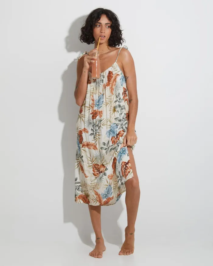 Billabong My Babylon Midi Dress Salt Crystal Women Dresses Billabong My Babylon Midi Dress Salt Crystal Women Dresses