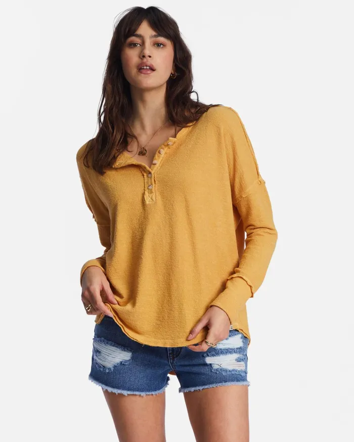 Billabong New Anyday Henley Top Gold Coast Women Tops