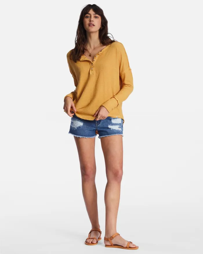 Billabong New Anyday Henley Top Gold Coast Women Tops Billabong New Anyday Henley Top Gold Coast Women Tops