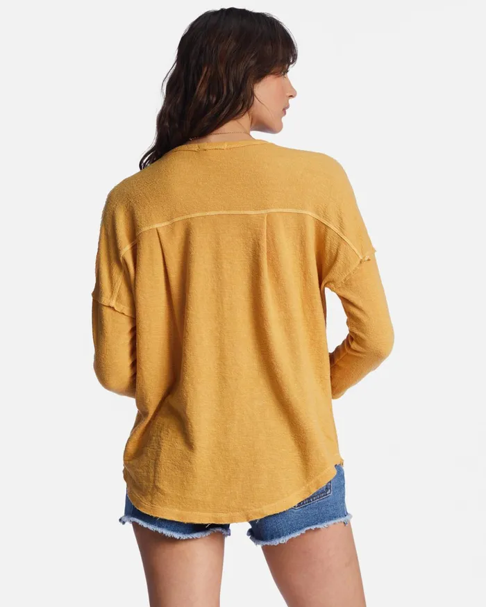 Billabong New Anyday Henley Top Gold Coast Women Tops Billabong New Anyday Henley Top Gold Coast Women Tops