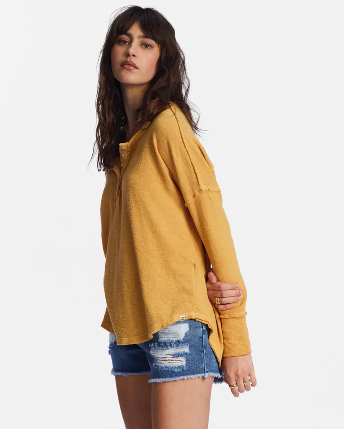 Billabong New Anyday Henley Top Gold Coast Women Tops Billabong New Anyday Henley Top Gold Coast Women Tops