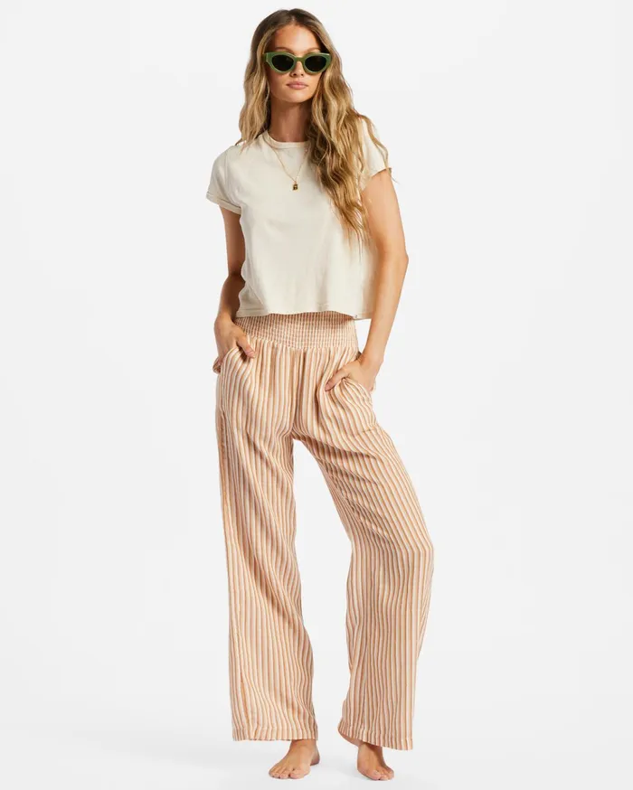 Billabong New Waves 2 Elastic Waist Pants So Tan Women Essentials