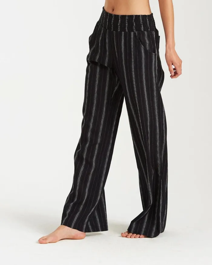 Billabong New Waves Striped Beach Pants Black Women Pants Billabong New Waves Striped Beach Pants Black Women Pants