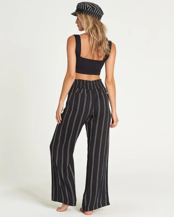 Billabong New Waves Striped Beach Pants Black Women Pants Billabong New Waves Striped Beach Pants Black Women Pants