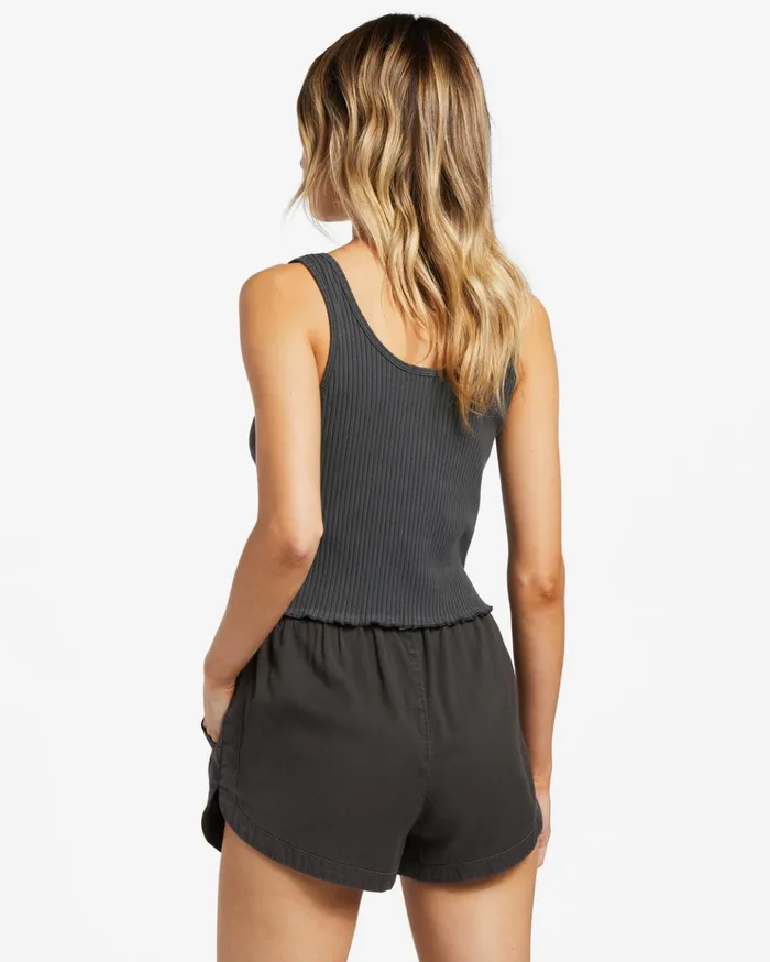 Billabong Notch Tank Ribbed Tank Top Off Black Women Tops Billabong Notch Tank Ribbed Tank Top Off Black Women Tops