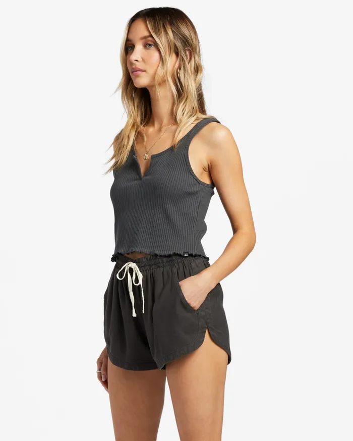 Billabong Notch Tank Ribbed Tank Top Off Black Women Tops Billabong Notch Tank Ribbed Tank Top Off Black Women Tops