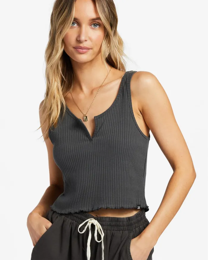 Billabong Notch Tank Ribbed Tank Top Off Black Women Tops Billabong Notch Tank Ribbed Tank Top Off Black Women Tops
