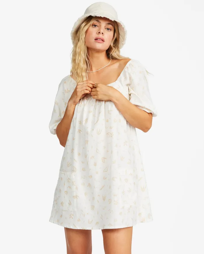 Billabong On The Shore Babydoll Mini Dress Natural Women Dresses Billabong On The Shore Babydoll Mini Dress Natural Women Dresses