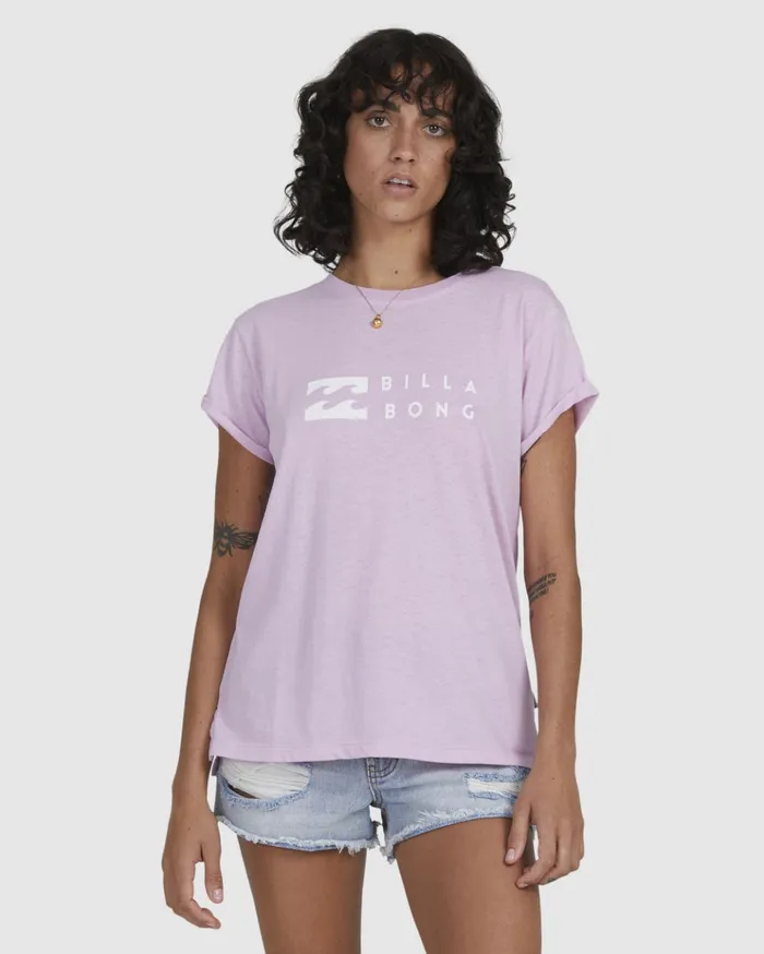 Billabong One Wave Burnout TShirt Orchid Women Graphic Tees and Tanks