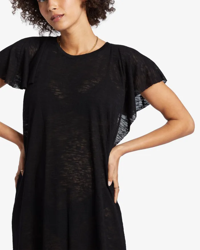 Billabong Out For Waves CoverUp Dress Black Pebble Women Dresses Billabong Out For Waves CoverUp Dress Black Pebble Women Dresses