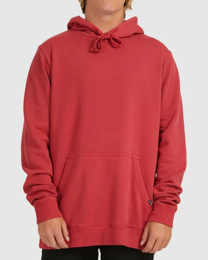 Billabong Overdyed Pop Pullover Hoodie Red Men Hoodies and Fleece