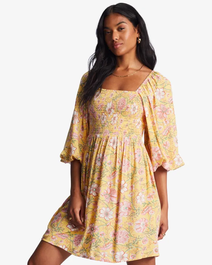 Billabong Paradise Days Mini Dress Golden Peach Women Dresses Billabong Paradise Days Mini Dress Golden Peach Women Dresses
