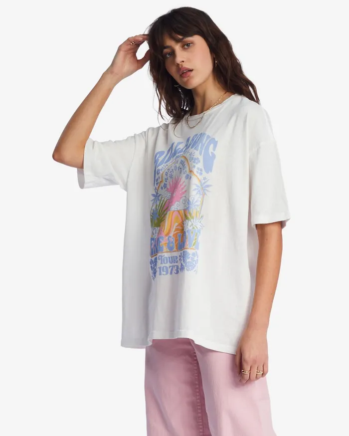 Billabong Peace And Love Oversized TShirt Salt Crystal Women Graphic Tees and Tanks Billabong Peace And Love Oversized TShirt Salt Crystal Women Graphic Tees and Tanks