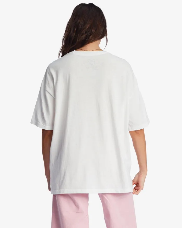 Billabong Peace And Love Oversized TShirt Salt Crystal Women Graphic Tees and Tanks Billabong Peace And Love Oversized TShirt Salt Crystal Women Graphic Tees and Tanks