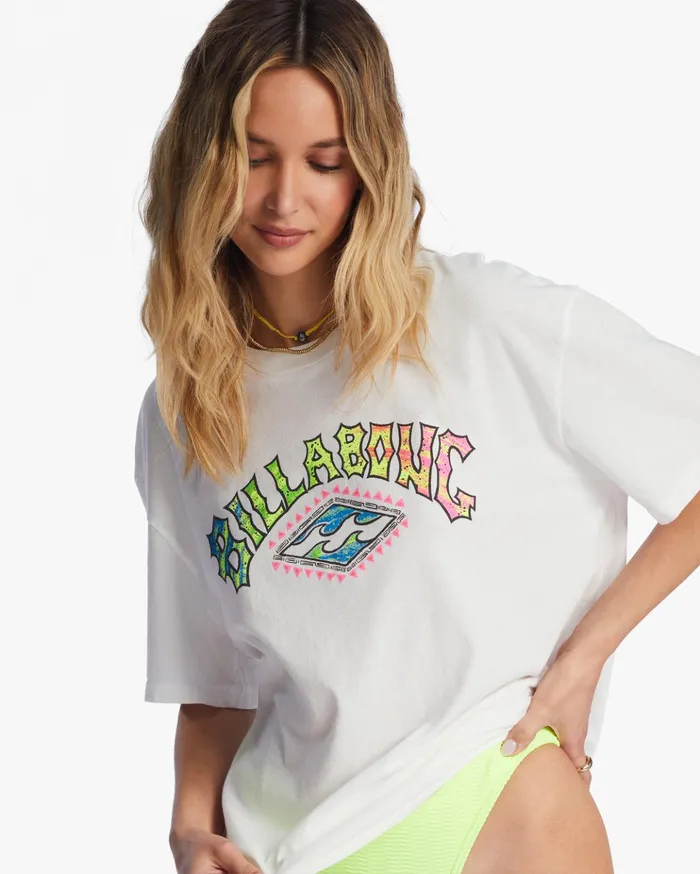 Billabong Pipe New Boy Oversized TShirt Salt Crystal Women Tops Billabong Pipe New Boy Oversized TShirt Salt Crystal Women Tops