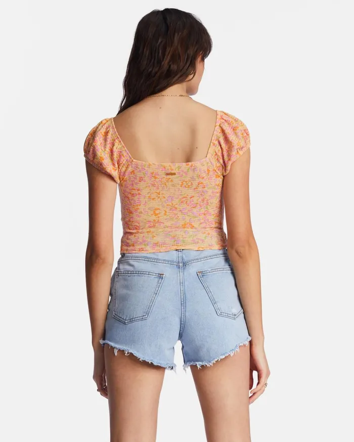 Billabong Pretty Sweet Crop Top Peach Punch Women Tops Billabong Pretty Sweet Crop Top Peach Punch Women Tops