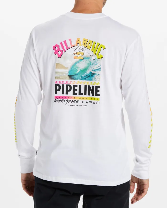 Billabong Pro Pipeline Poster Long Sleeve TShirt White Men TShirts Billabong Pro Pipeline Poster Long Sleeve TShirt White Men TShirts