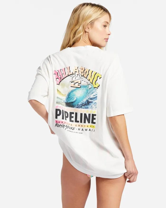 Billabong Pro Pipeline Poster Oversized TShirt Salt Crystal Women Graphic Tees and Tanks Billabong Pro Pipeline Poster Oversized TShirt Salt Crystal Women Graphic Tees and Tanks