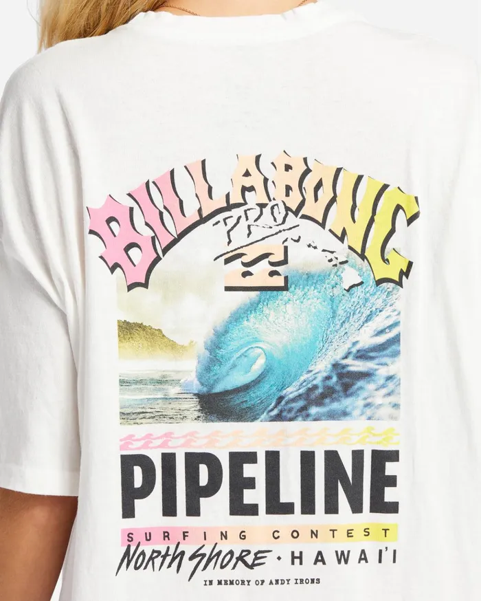 Billabong Pro Pipeline Poster Oversized TShirt Salt Crystal Women Graphic Tees and Tanks Billabong Pro Pipeline Poster Oversized TShirt Salt Crystal Women Graphic Tees and Tanks