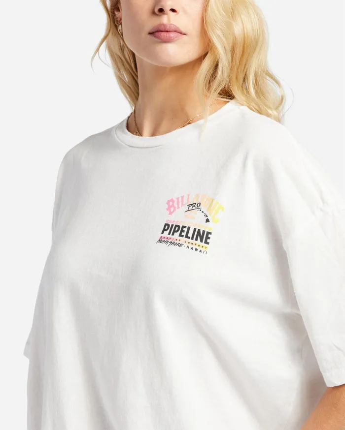 Billabong Pro Pipeline Poster Oversized TShirt Salt Crystal Women Graphic Tees and Tanks Billabong Pro Pipeline Poster Oversized TShirt Salt Crystal Women Graphic Tees and Tanks