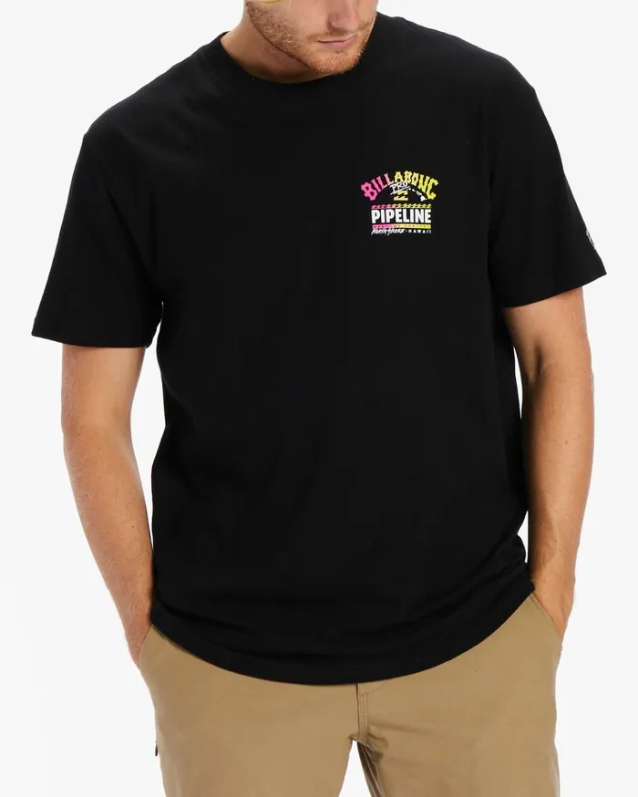 Billabong Pro Pipeline Poster Short Sleeve TShirt Black Men TShirts