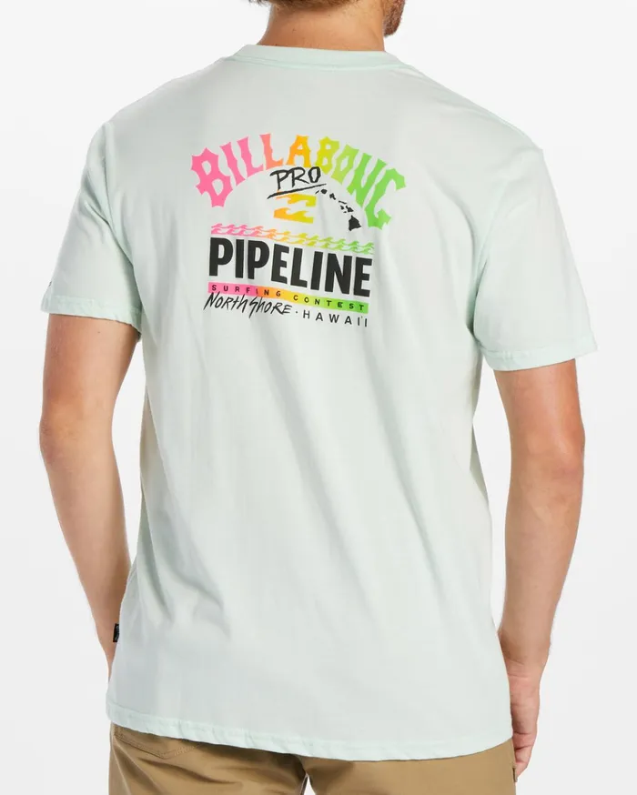 Billabong Pro Pipeline Short Sleeve TShirt Seaglass Men TShirts Billabong Pro Pipeline Short Sleeve TShirt Seaglass Men TShirts