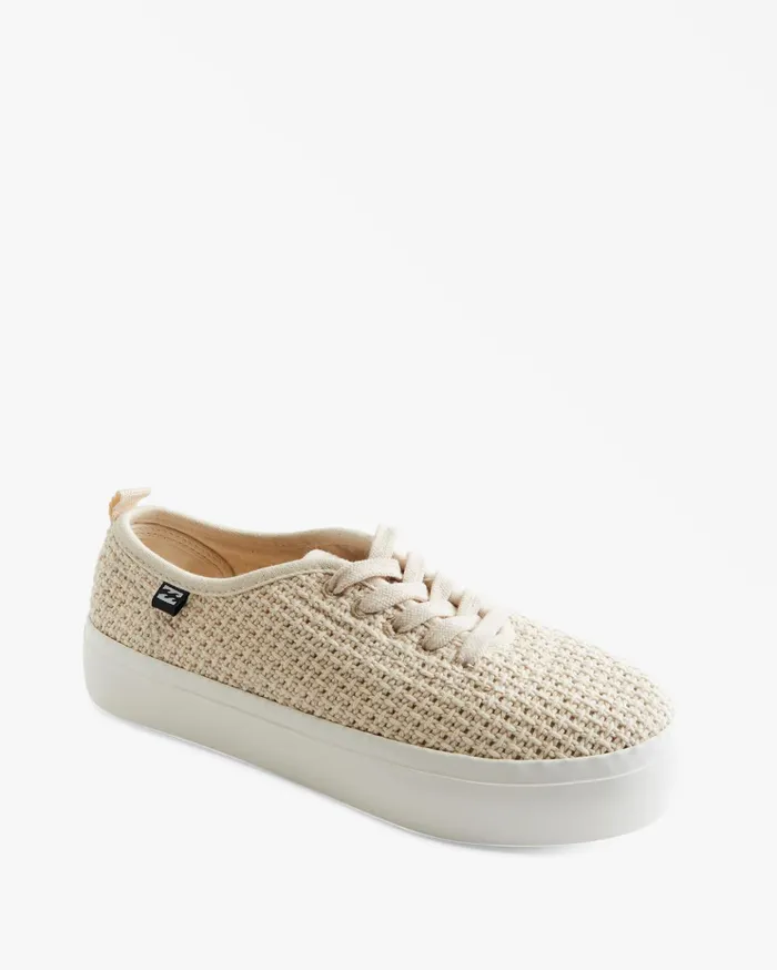 Billabong Puebla Canvas Platform Shoes Natural Women Shoes