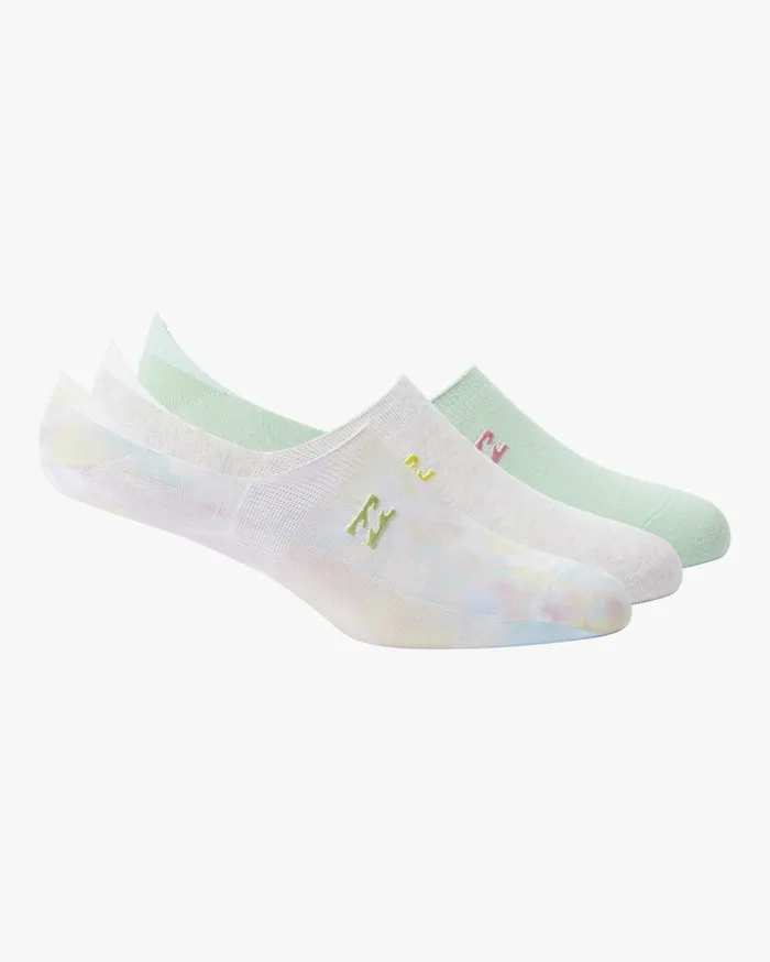 Billabong Rainbow Tide 3 Pack No Show Socks Multi Women Socks