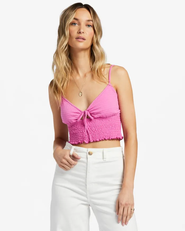 Billabong Ray Of Sun Tank Top Flirty Fuchsia Women Tops
