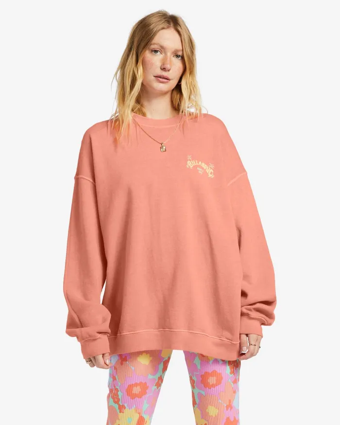 Billabong Ride In Oversized Crewneck Sweatshirt Peach Pie Women Hoodies and Fleece Billabong Ride In Oversized Crewneck Sweatshirt Peach Pie Women Hoodies and Fleece