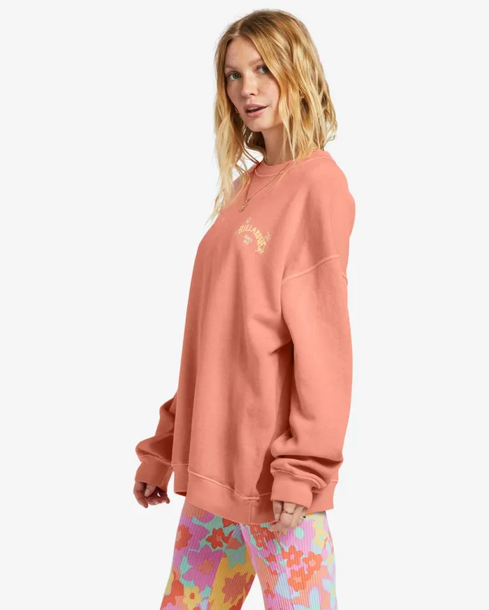 Billabong Ride In Oversized Crewneck Sweatshirt Peach Pie Women Hoodies and Fleece Billabong Ride In Oversized Crewneck Sweatshirt Peach Pie Women Hoodies and Fleece