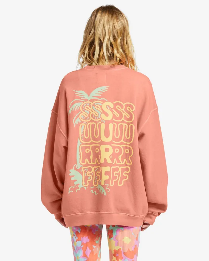 Billabong Ride In Oversized Crewneck Sweatshirt Peach Pie Women Hoodies and Fleece Billabong Ride In Oversized Crewneck Sweatshirt Peach Pie Women Hoodies and Fleece