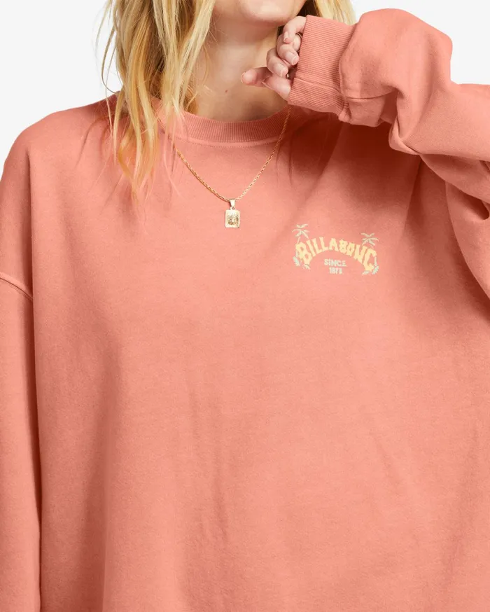 Billabong Ride In Oversized Crewneck Sweatshirt Peach Pie Women Hoodies and Fleece Billabong Ride In Oversized Crewneck Sweatshirt Peach Pie Women Hoodies and Fleece