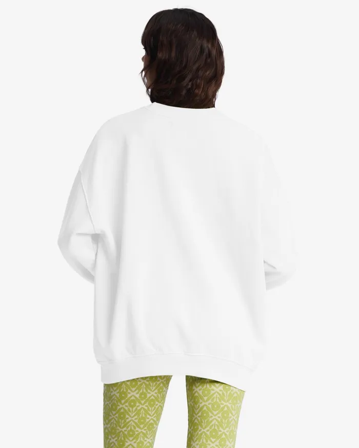 Billabong Ride In Oversized Crewneck Sweatshirt Salt Crystal 3 Women Hoodies and Fleece Billabong Ride In Oversized Crewneck Sweatshirt Salt Crystal 3 Women Hoodies and Fleece