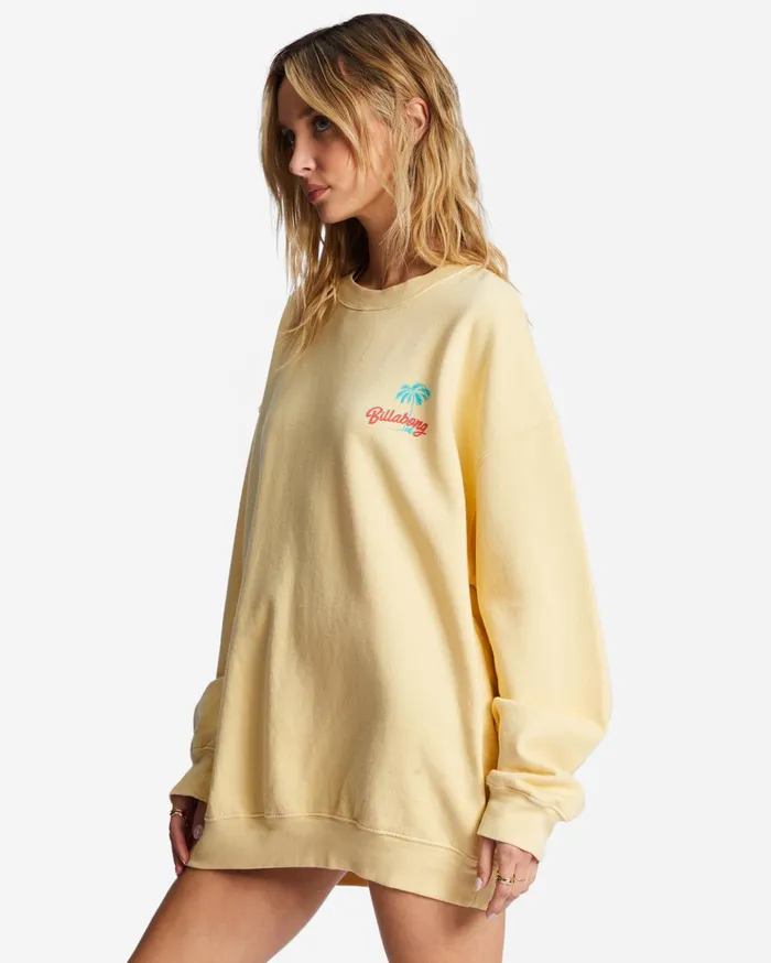 Billabong Ride In Oversized Crewneck Sweatshirt Sol Rise Women Hoodies and Fleece Billabong Ride In Oversized Crewneck Sweatshirt Sol Rise Women Hoodies and Fleece