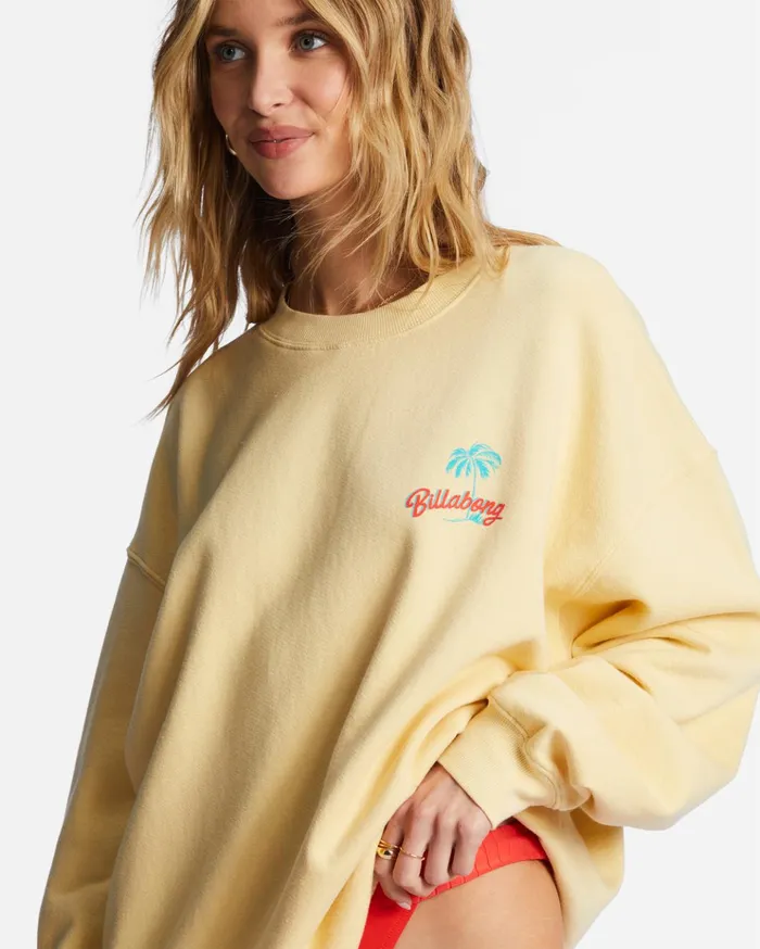 Billabong Ride In Oversized Crewneck Sweatshirt Sol Rise Women Hoodies and Fleece Billabong Ride In Oversized Crewneck Sweatshirt Sol Rise Women Hoodies and Fleece
