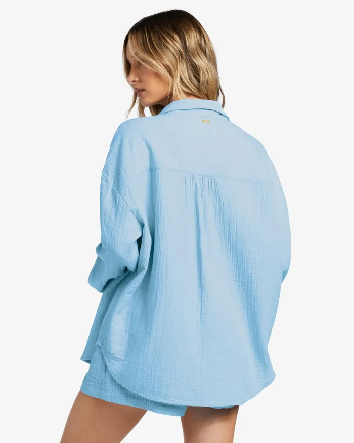 Billabong Right On Long Sleeve Shirt Summer Sky Women Matching Sets Billabong Right On Long Sleeve Shirt Summer Sky Women Matching Sets