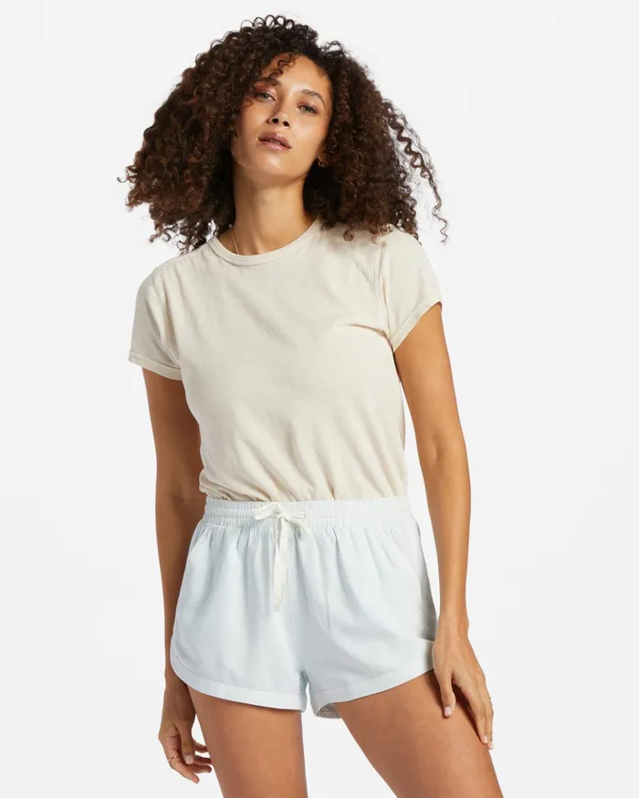 Billabong Road Trippin Elastic Waist Shorts Light Chambray Women Essentials Billabong Road Trippin Elastic Waist Shorts Light Chambray Women Essentials