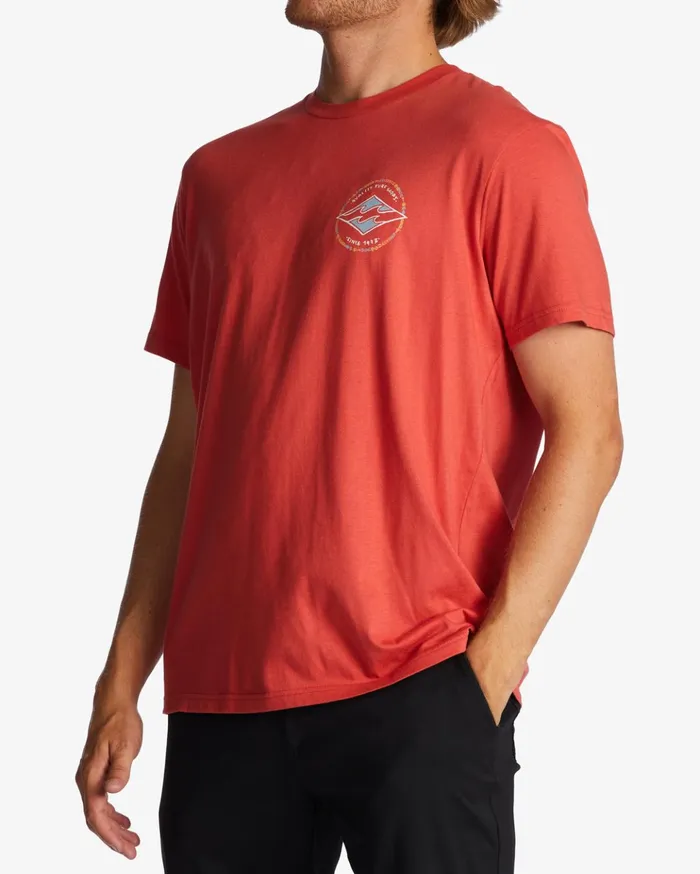 Billabong Rotor Diamond TShirt Dark Coral Men TShirts Billabong Rotor Diamond TShirt Dark Coral Men TShirts