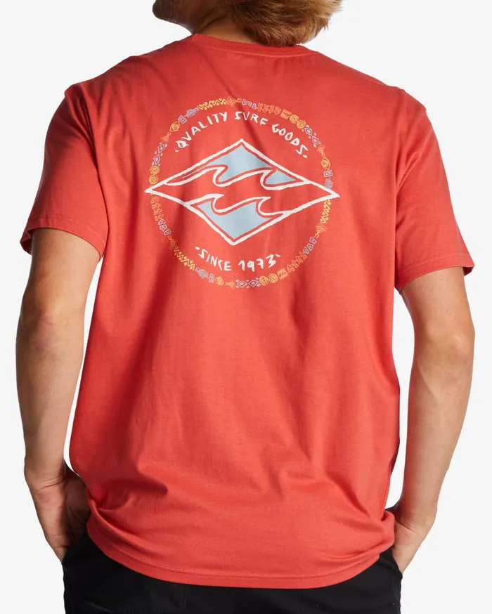 Billabong Rotor Diamond TShirt Dark Coral Men TShirts Billabong Rotor Diamond TShirt Dark Coral Men TShirts